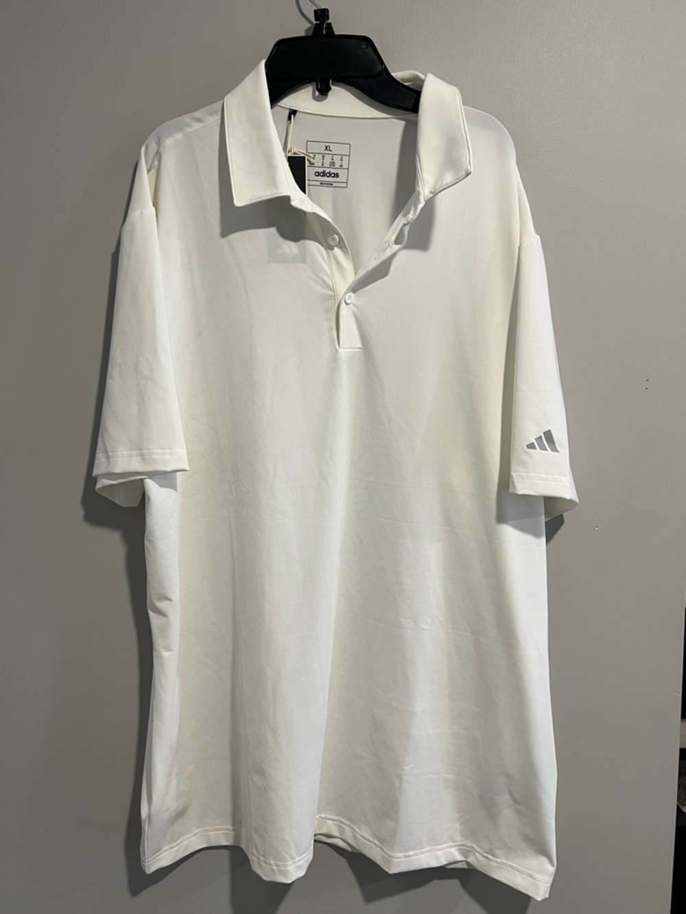 adidas Men's Polo Shirt in White with Subtle Logo